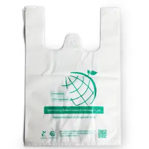पर्यावरण के अनुकूल कस्टम लोगो के साथ खाद शॉपिंग biodegradable प्लास्टिक कैरी बैग