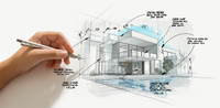 Service de conception 2D et 3D de villas modernes