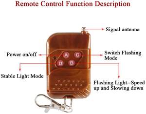 Luz de parrilla de montaje en superficie DC12V, lámpara de faro intermitente de emergencia remota inalámbrica, luz estroboscópica de advertencia externa, 4x4LED, 1 a 4 - Product Image 5