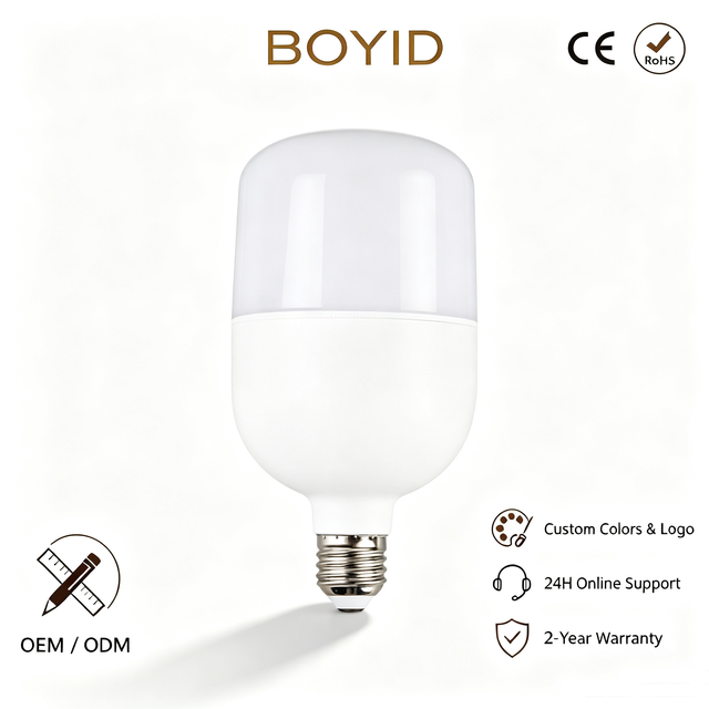 Boyid Factory LED T Bulb High Quality 5W-46W 6000K E27 Base AC Plastic LED Chip High CRI 80 for Residential Use Direct Factory