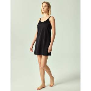 Vestido lencero completo para mujer, antiadherente, antiestático, con tirantes finos ajustables, vestido de dormir, camisola básica, vestido interior, vestido de mujer - Product Image 2