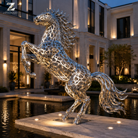 Sculpture de léopard creuse en acier inoxydable, artisanat métallique découpé au laser, statue animale durable pour la décoration de paysages d'hôtels, villas et jardins
