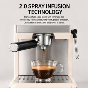 เครื่องชงกาแฟอัตโนมัติเต็มรูปแบบ แรงดันสูง 20 บาร์ พร้อมระบบควบคุมหน้าจอสัมผัส สำหรับใช้ในบ้านและเชิงพาณิชย์ - Product Image 2