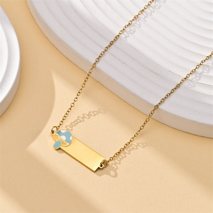 Collana in Acciaio Inossidabile con Targhetta Personalizzabile, Gioielli Cartoon, Collana Carina <span class=keywords><strong>per</strong></span> Ragazze, Bracciale Placcato Oro 18k <span class=keywords><strong>per</strong></span> Donne - Product Image 3