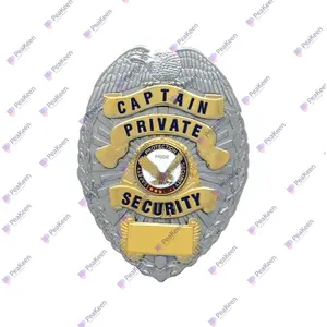 Insignia de metal de capellán personalizada al por mayor Insignias de sublimación de oficial de guardia de guardaespaldas de metal