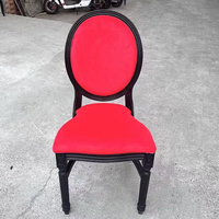 Silla Luis de Resina Apilable de Lujo con Respaldo Redondo para Exteriores, Comercial, para Eventos, Bodas y Uso en Parques