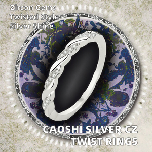 CAOSHI Customizable Simple Silver Plated <b>Cubic</b> <b>Zirconia</b> Wedding <b>Rings</b> Fashionable Trendy Couple Twisted Finger <b>Rings</b> for Gifts - Product Image 2