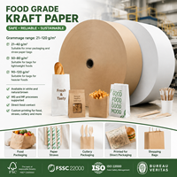 Papier d'emballage alimentaire personnalisé en kraft pour hamburgers et sandwichs, 30*20CM, imprimé, résistant à la graisse