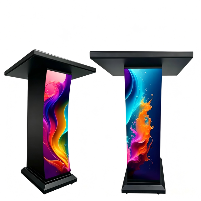 Indoor P1.86 Full-color Portable Floor-standing LED Podium Display Screen, Led Mobile Sign Board for Conferences Speeches Events