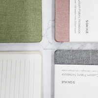 Carnet à couverture rigide en tissu de lin de qualité supérieure, impression personnalisée, journal recouvert de tissu avec bande de maintien en papier – Vente en gros
