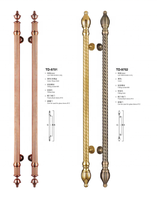 20 ans, l'usine de Foshan vend directement des poignées de porte en cuivre antique décoratives de luxe en laiton or rose pour porte en bois