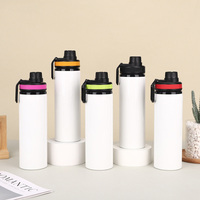 Bouteille d'eau sportive portable en aluminium, bec verseur design futuriste, design minimaliste moderne, isolation thermique 6-12 heures, couvercle coloré