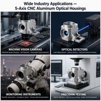 Boîtier de lentille optique en aluminium 6061 usiné CNC 5 axes sur mesure OEM avec cavité multidirectionnelle pour caméra de vision industrielle