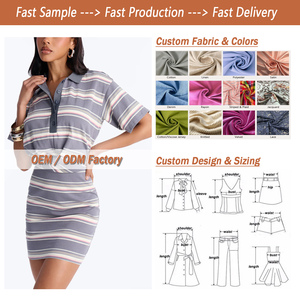 Abiti Estivi Casual da Donna con Logo Personalizzato, Produzione e Vendita all'Ingrosso, Mini Abito a Righe in Jersey di Cotone - Product Image 1