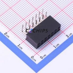 DW254W-22-14-85 Pin Socket Bent Lead Through Hole,P=2.54mm Connector 2x7P 2.54mm 2.54mm Square Hole - Product Image 1