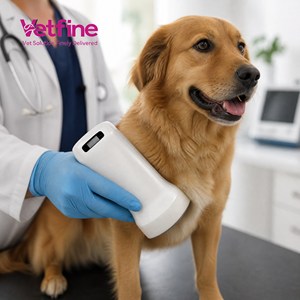Sonde d'échographie sans fil vétérinaire, portable, sans câble, fonctionnement à une main, scanner convexe mode B pour animaux de compagnie et petits animaux - Product Image 1