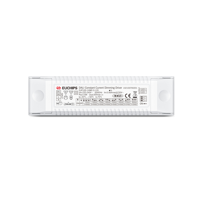 EUCHIPS 10W-40W DALI 2 DT6 Dimmable LED Driver Push Dim Downlights with Constant Current AC-DC Energy Transfer for LED Lighting