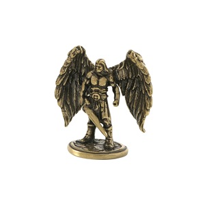 1 pz. Statuetta Decorativa da Tavolo in Ottone, <span class=keywords><strong>Angelo</strong></span> della Battaglia, Guerriero Maschile Muscoloso, Artigianato in Rame - Product Image 3