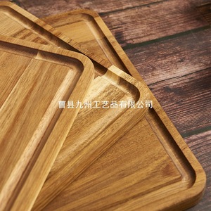 Tabla de cortar de madera de acacia rectangular, bloque de madera maciza para cocina, duradero para uso doméstico y en restaurantes. - Product Image 2