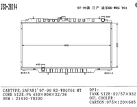 JD 28194 Nouveau Radiateur pour Véhicules avec Garantie de 12 Mois, Pièces Auto, Accessoires Auto SAFARI 1997-1999 KD-WRGY61 MT 21410-VB200 Réservoirs en Plastique