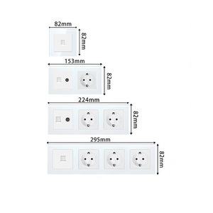 Enchufe de pared Ubaro de 82 mm con panel de vidrio templado, salida de teléfono y TV RJ45 para uso en el hogar y la oficina - Product Image 4