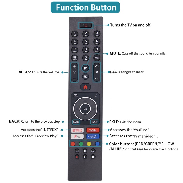 OEM ODM RC43137P Universal Remote Control Suitable for Bush Use for Digihome Use for Finlux Use for Luxor Use for Polaroid