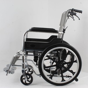 Suministro directo de fábrica Silla de ruedas ligera manual plegable para el hogar del hospital con reposapiés desmontables - Product Image 2