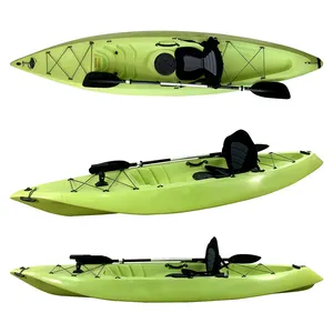 TOLEE – kayak de pêche gonflable de 12,8 pieds, pas de siège sur le dessus, kayak de pêche en plastique bon marché, canoë gonflable, bateau de pêche, entraînement à pédale