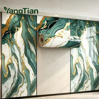 Panneau mural en marbre bleu océan, autocollant 3D auto-adhésif imperméable en PET PVC pour salon, chambre à coucher, intérieur
