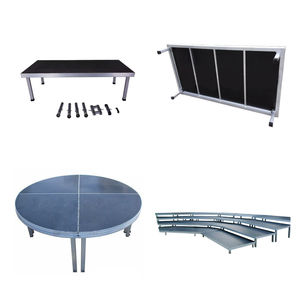 Plataforma de Escenario Portátil de Acero y Madera con Estructura de Aluminio de 1.22x1.22m y 2x1m, Soporte para Tambor, Muebles de Madera para Conciertos - Product Image 1