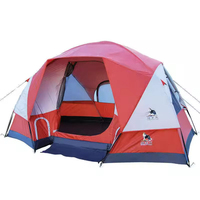 Tente de camping pour 4 à 6 personnes, double couche, imperméable, tente d'extérieur, logo personnalisé, tente familiale résistante au vent