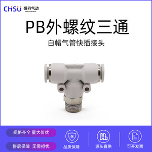 Raccord pneumatique en laiton nickelé blanc PB10-04, raccord en T positif fileté 8 mm pour compresseur d'air, raccord rapide, neuf - Product Image 2