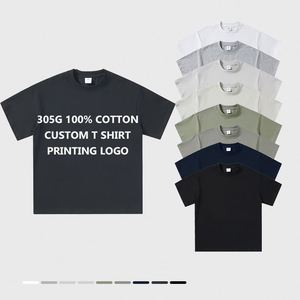 High Quality 305gsm Heavyweight Cotton Breathable Men's <b>T</b>-<b>Shirts</b> Custom Printing Logo Solid Color Mens Plain <b>T</b> <b>Shirt</b> - Product Image 1