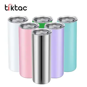 Wholesale Stainless Steel 20Oz Matte Sublimasi Kosong Kurus Tumbler dengan Tutup dan Jerami