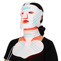 Masque facial LED portable pour luminothérapie 660nm en silicone souple, technologie photonique 7 couleurs, raffermissant la peau, multi-prises incluses