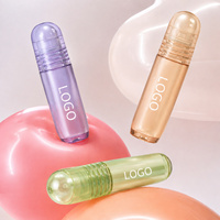 12000 pièces MOQ, tube en plastique ABS transparent rose personnalisé avec logo, conteneur d'emballage vide de 4 ml pour gloss à lèvres et baume à lèvres