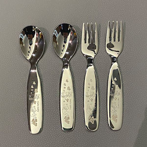 Juego de Cubiertos de Acero Inoxidable DF BC de Dos Piezas con Mango Corto, Pulido Espejo, para Uso Doméstico, para Niños, para Helado y Pastel - Product Image 3