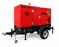 Generador Diésel Portátil Silencioso JSST de 58KVA con Remolque, 50/60Hz, Arranque de 12V CC