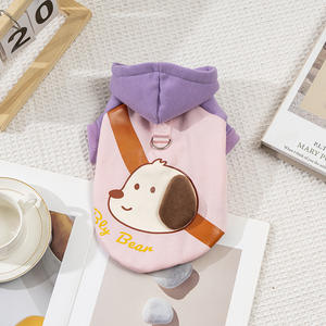 Ventes chaudes Hiver Mignon Motif de dessin animé à capuche Conception à deux pattes Tissu <span class=keywords><strong>en</strong></span> polyester Sweat à capuche pour animaux de compagnie pour chats et chiens - Product Image 5