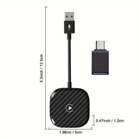 Adaptateur CarPlay sans fil pour iPhone Apple, convertisseur de clé USB, CarPlay filaire et sans fil THT-020-4, fibre de carbone, certifié CE/FCC