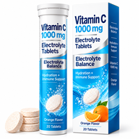 Tablet Efervecent untuk Hidrasi dan Dukungan Imunitas dengan Vitamin C 1000mg Elektrolit 20 Tablet Pabrik OEM