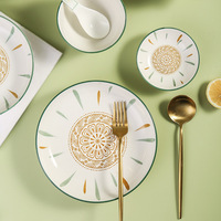 2023 fabriqué en usine vente chaude style japonais lumière luxe couleur glaçure stock vaisselle, bols en céramique et assiettes à choisir