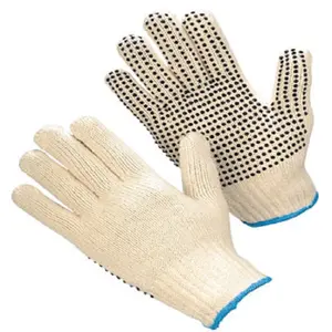 Guantes de algodón con puntos de PVC para trabajo Industrial, baratos