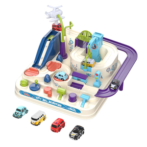 Patytoys Cadeaux de Noël Jeux de réflexion <span class=keywords><strong>pour</strong></span> enfants Voitures sur <span class=keywords><strong>rail</strong></span> en plastique Jeux de course de voitures de sauvetage en ville Aventure - Product Image 1