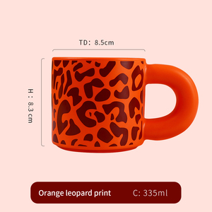 Taza de estética nórdica Café de cerámica Latte Chubby Matte Taza azul marino mate Impresión en tazas personalizadas - Product Image 5