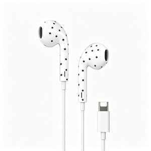 Nuevos Auriculares Intrauditivos Semi Inalámbricos USB-C con Diseño Moderno de Estrellas y Puntos, con Micrófono para Llamadas Manos Libres para Teléfono Celular - Product Image 6