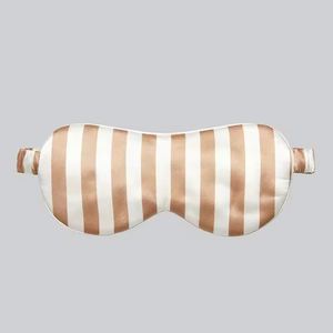Masque de sommeil en tricot 100 % soie à rayures imprimées sur toute la surface, anti-rides, avec lanières, pour la maison et les voyages, protection capillaire en gros - Product Image 3