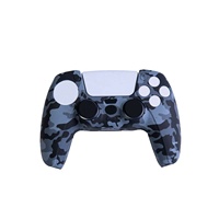 Coque de protection fine en silicone et caoutchouc à transfert d'eau pour manette Dualshock 5, prête à l'emploi, personnalisable
