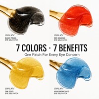Patchs Hydrogel pour les Yeux au Collagène Végétalien Sept Variantes avec Beurre de Karité & Vitamine C, Perle Noire, Ginseng Rouge, Caféine & Or 24K