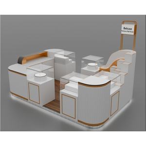 تصميم ثلاثي الأبعاد خدمة مستحضرات التجميل حامل عرض العطور عرض مجلس الوزراء باروكة جدار جميل كشك مستحضرات التجميل مربع مول كشك - Product Image 4